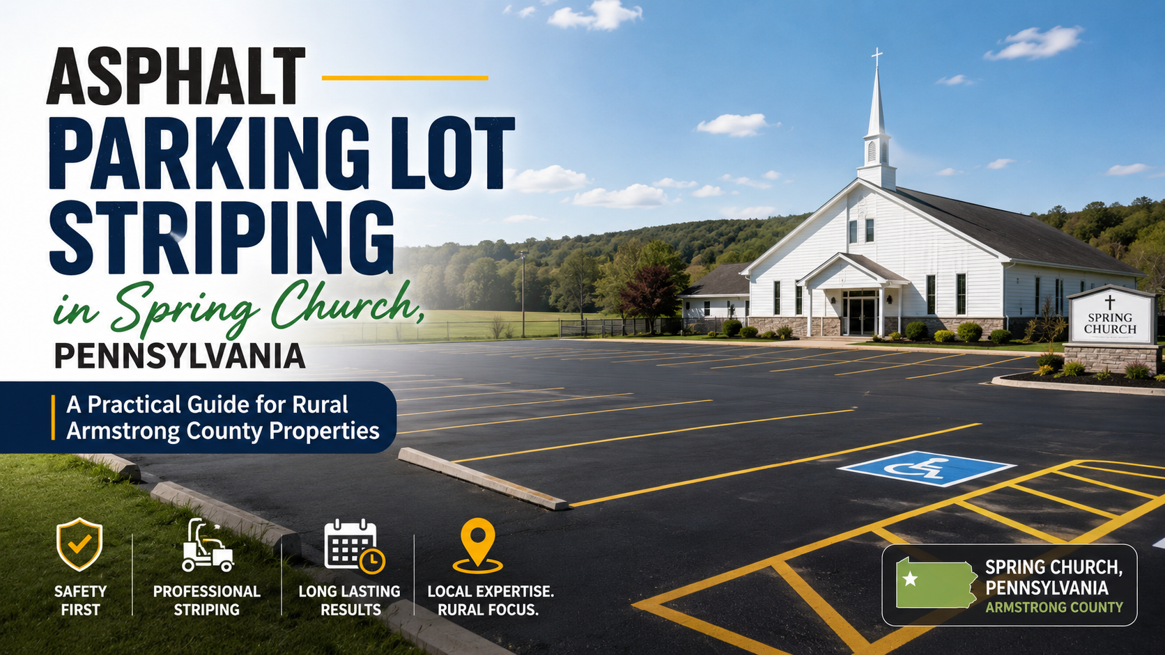 Asphalt Parking Lot Striping in Spring Church, Pennsylvania: A Practical Guide for Rural Armstrong County Properties